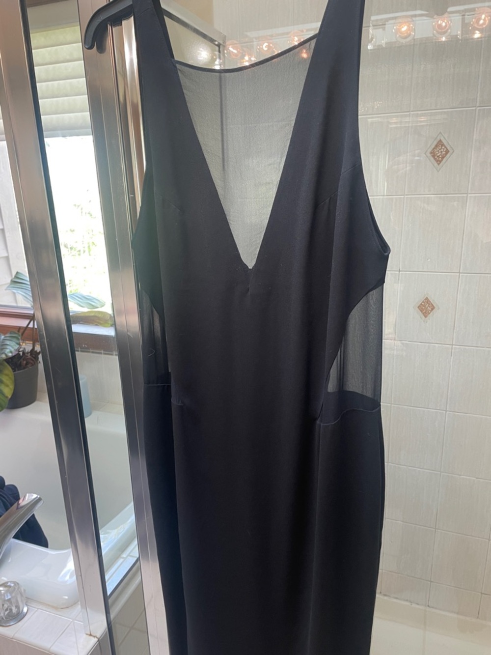 Marciano Black Maxi Dress with Sheer Panels